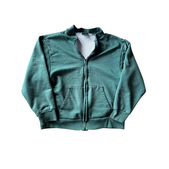 Vintage Camber USA Made Thermal Lined XL Faded Green Full Zip Sweat Jacket - Picture 1 of 10